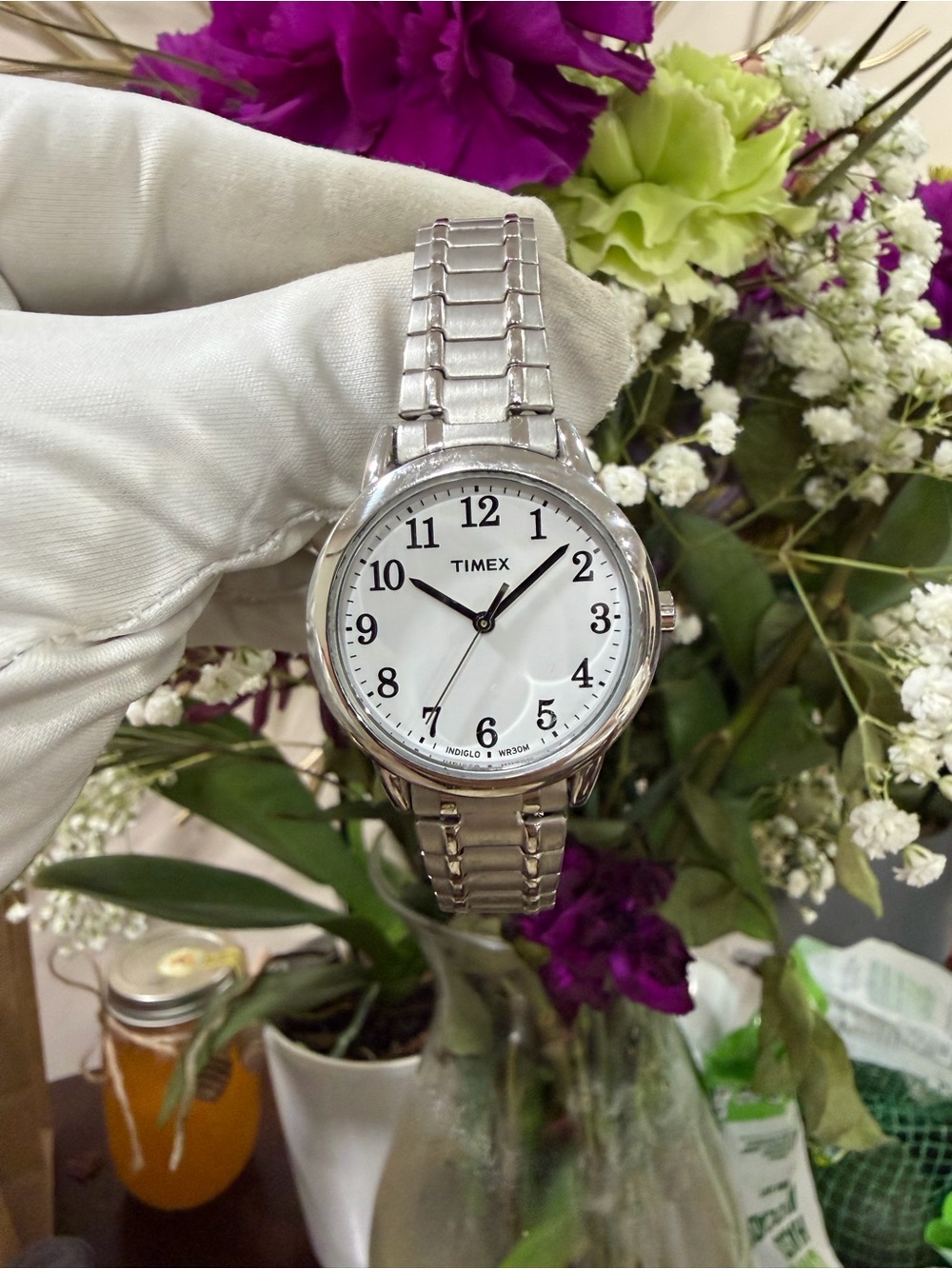 Timex Womens Easy Reader Watch 30mm White Dial Silver Stainless Expansion Band